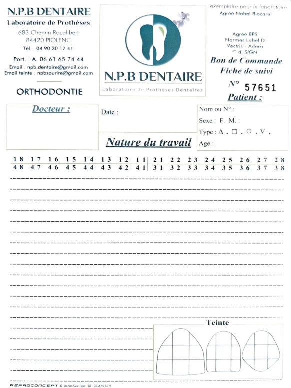 Ordonnance Orthodontie